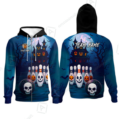 Zip Hoodie||Blue