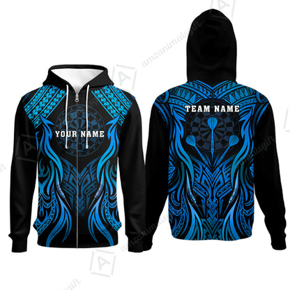 Zip Hoodie||Blue