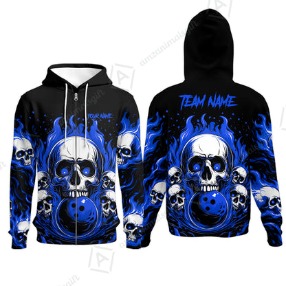 Zip Hoodie||Blue