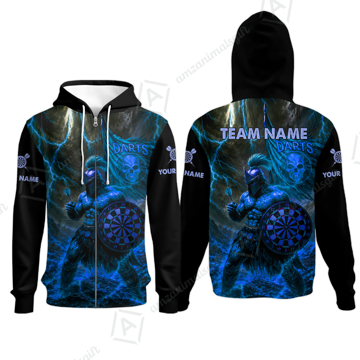Zip Hoodie||Blue
