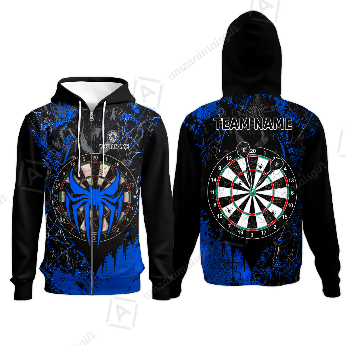 Zip Hoodie||Blue