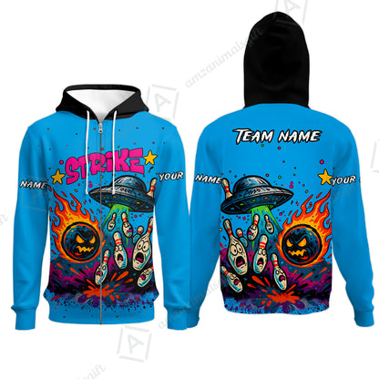 Zip Hoodie||Blue