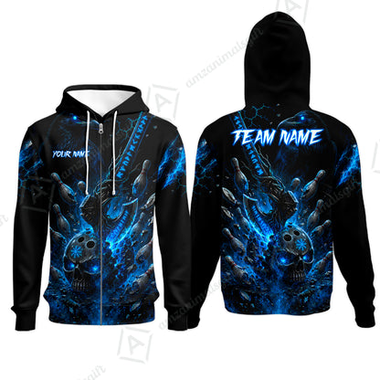 Zip Hoodie||Blue