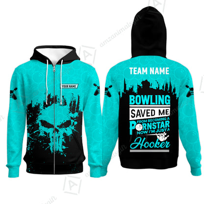 Zip Hoodie||Cyan
