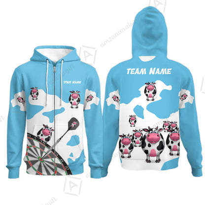 Zip Hoodie||Cyan