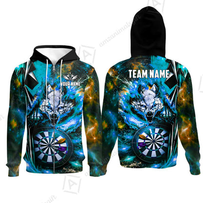 Zip Hoodie||Cyan