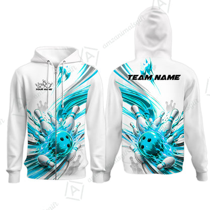 Zip Hoodie||Cyan