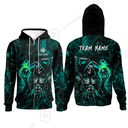 Zip Hoodie||Cyan