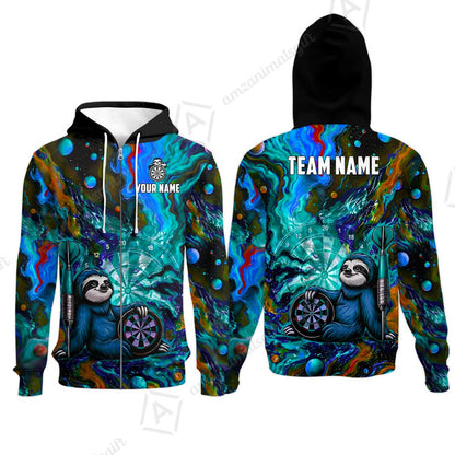 Zip Hoodie||Cyan