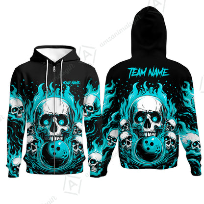 Zip Hoodie||Cyan