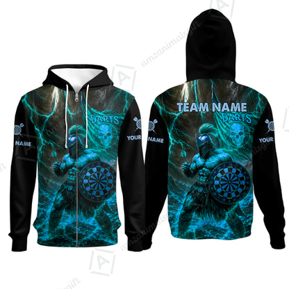 Zip Hoodie||Cyan