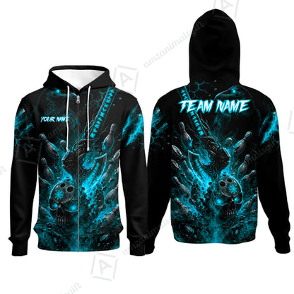 Zip Hoodie||Cyan