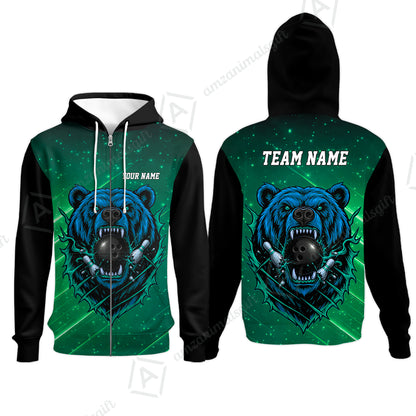 Zip Hoodie||Green