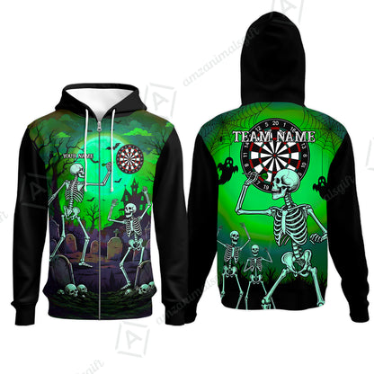 Zip Hoodie||Green