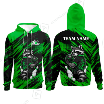Zip Hoodie||Green