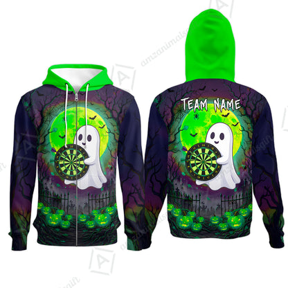 Zip Hoodie||Green
