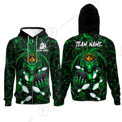 Zip Hoodie||Green