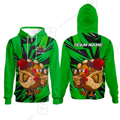 Zip Hoodie||Green