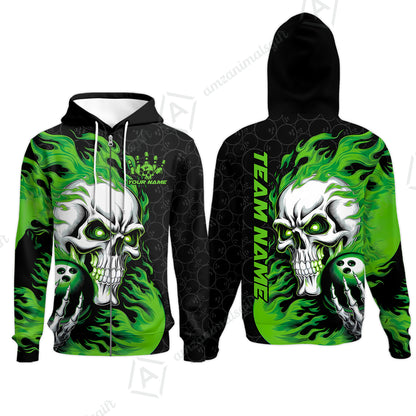 Zip Hoodie||Green