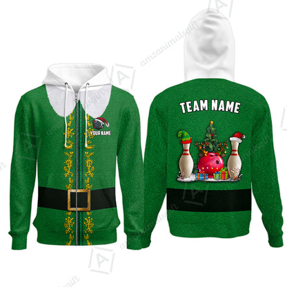 Zip Hoodie||Green