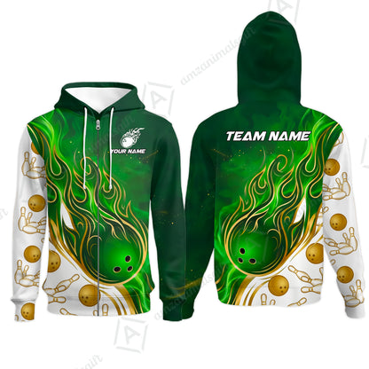 Zip Hoodie||Green