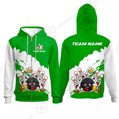 Zip Hoodie||Green