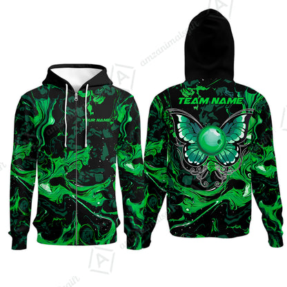 Zip Hoodie||Green