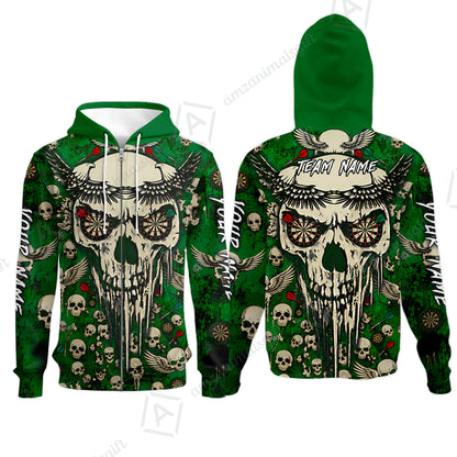 Zip Hoodie||Green
