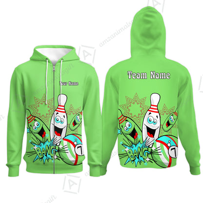 Zip Hoodie||Green