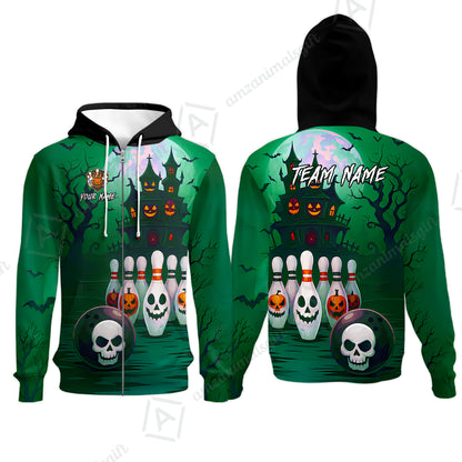 Zip Hoodie||Green