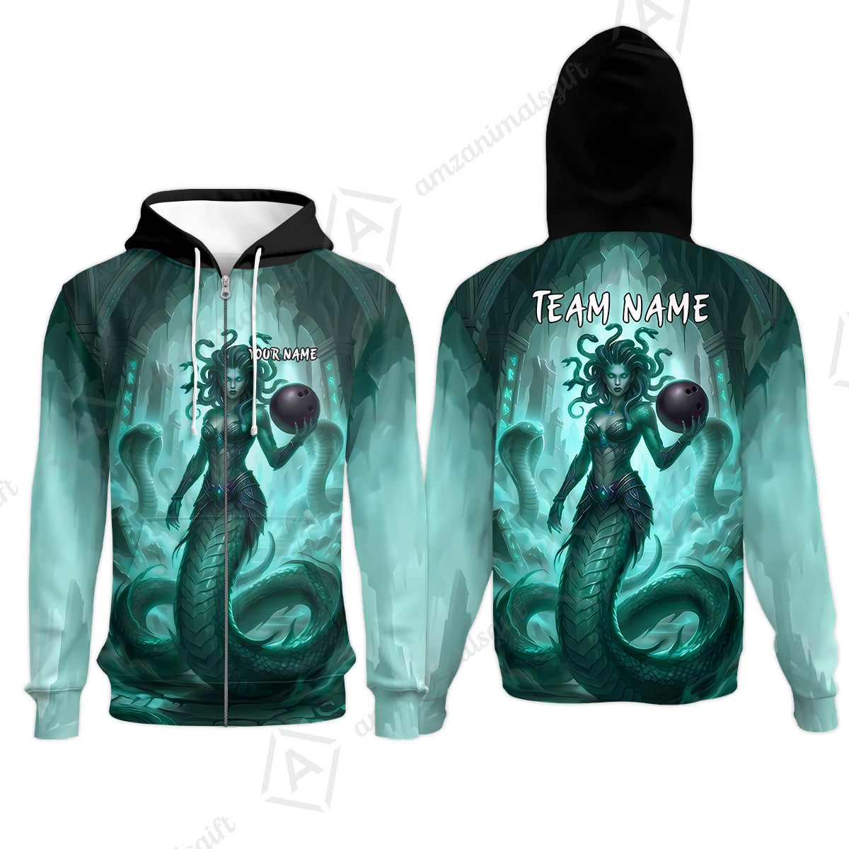 Zip Hoodie||Green