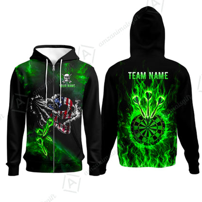 Zip Hoodie||Green