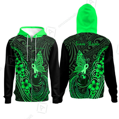 Zip Hoodie||Green