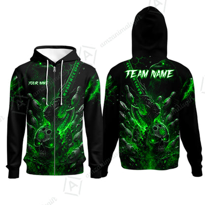Zip Hoodie||Green