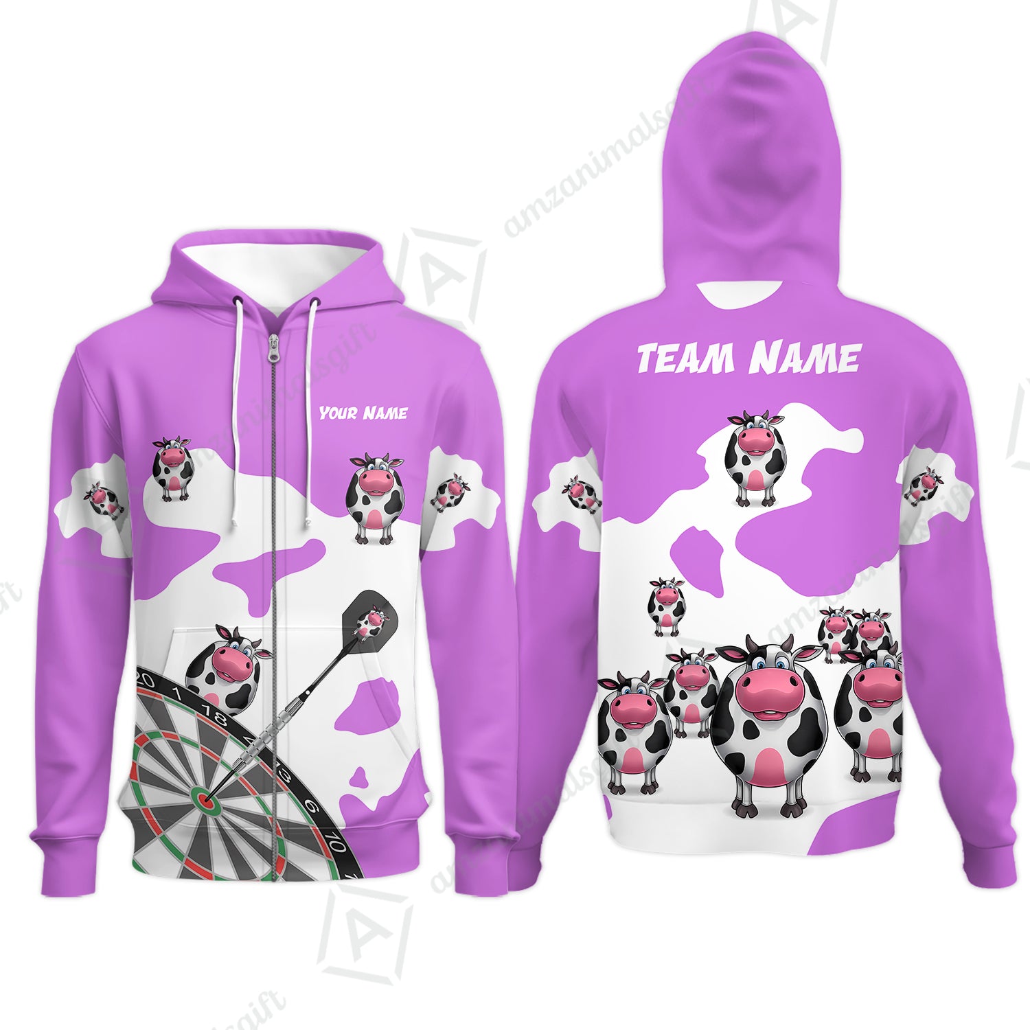 Zip Hoodie||Magenta