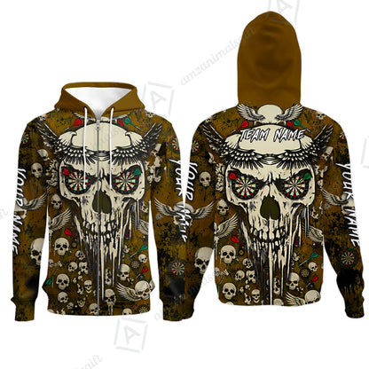 Zip Hoodie||Olive Brown