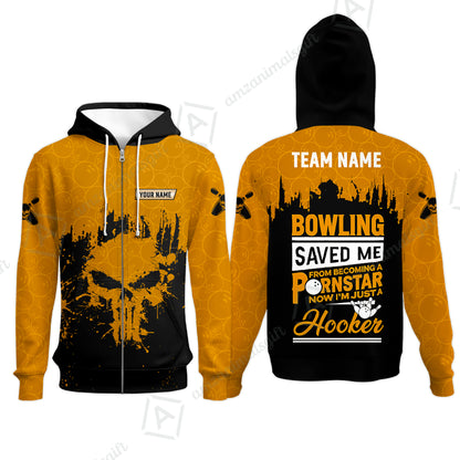Zip Hoodie||Orange