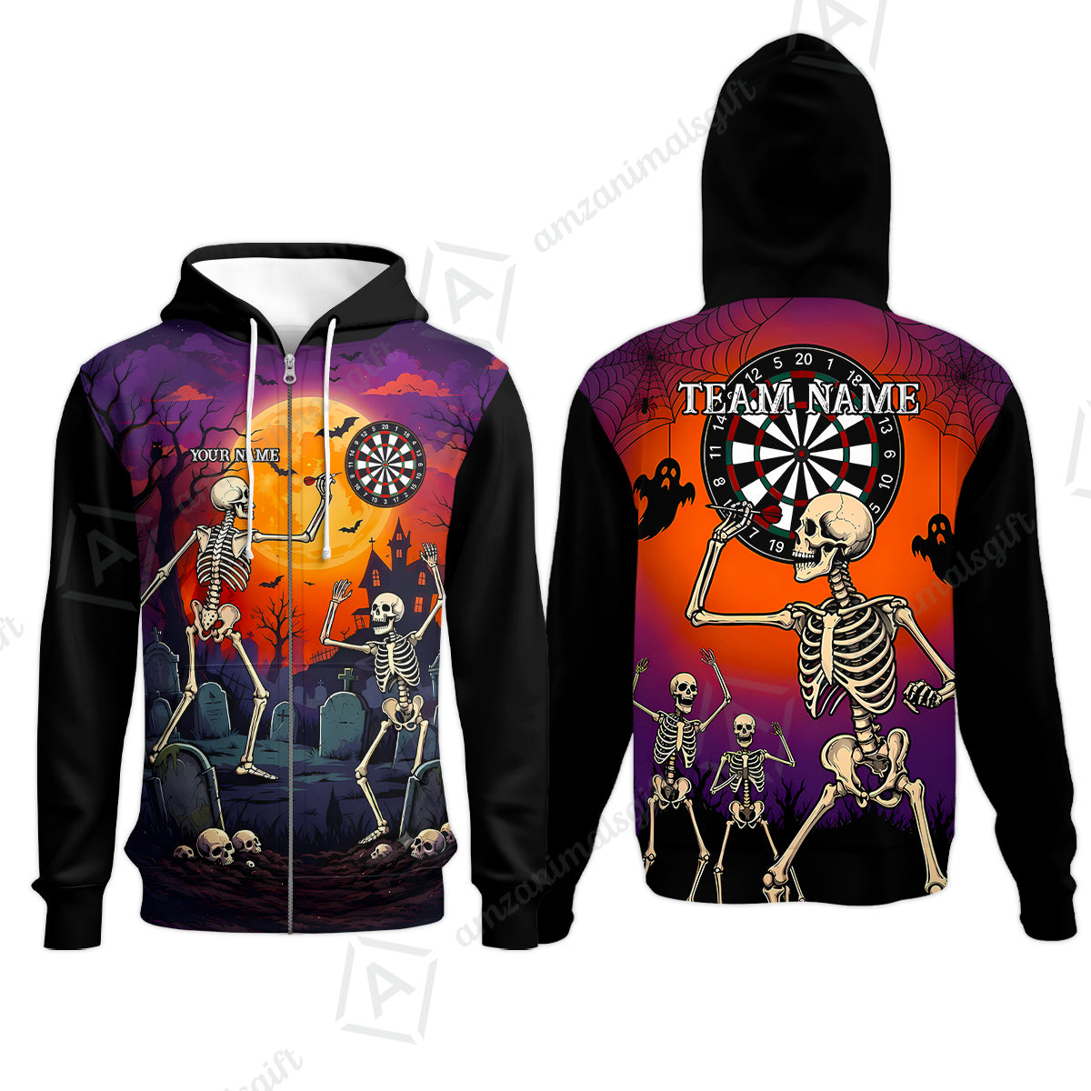 Zip Hoodie||Orange