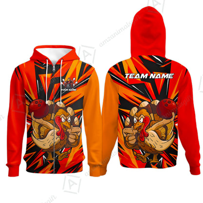 Zip Hoodie||Orange