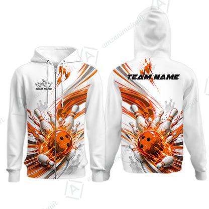 Zip Hoodie||Orange