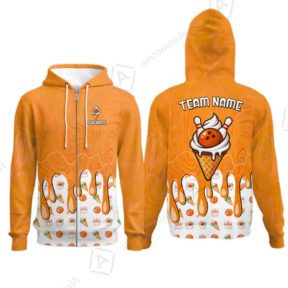 Zip Hoodie||Orange