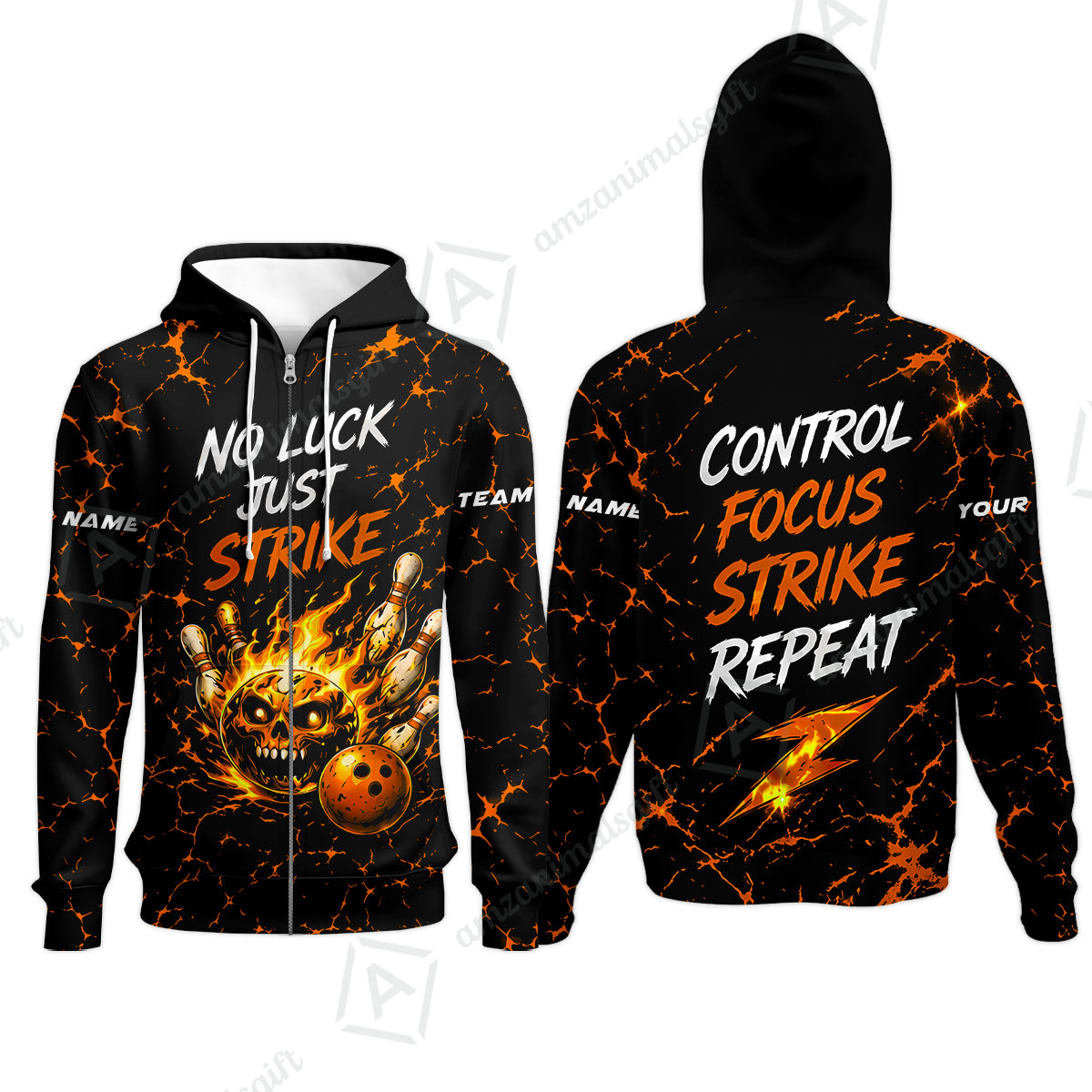Zip Hoodie||Orange