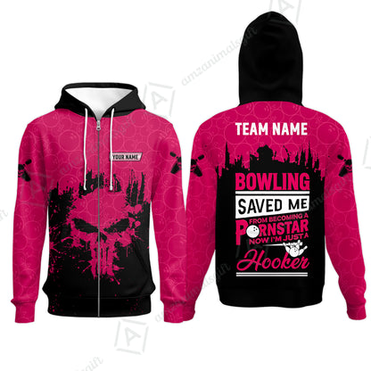 Zip Hoodie||Pink