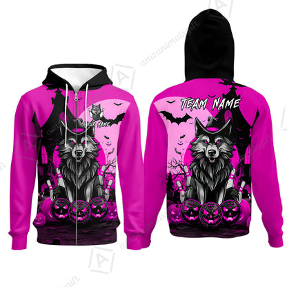 Zip Hoodie||Pink