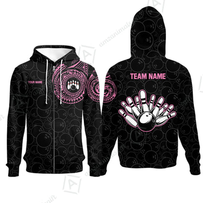 Zip Hoodie||Pink