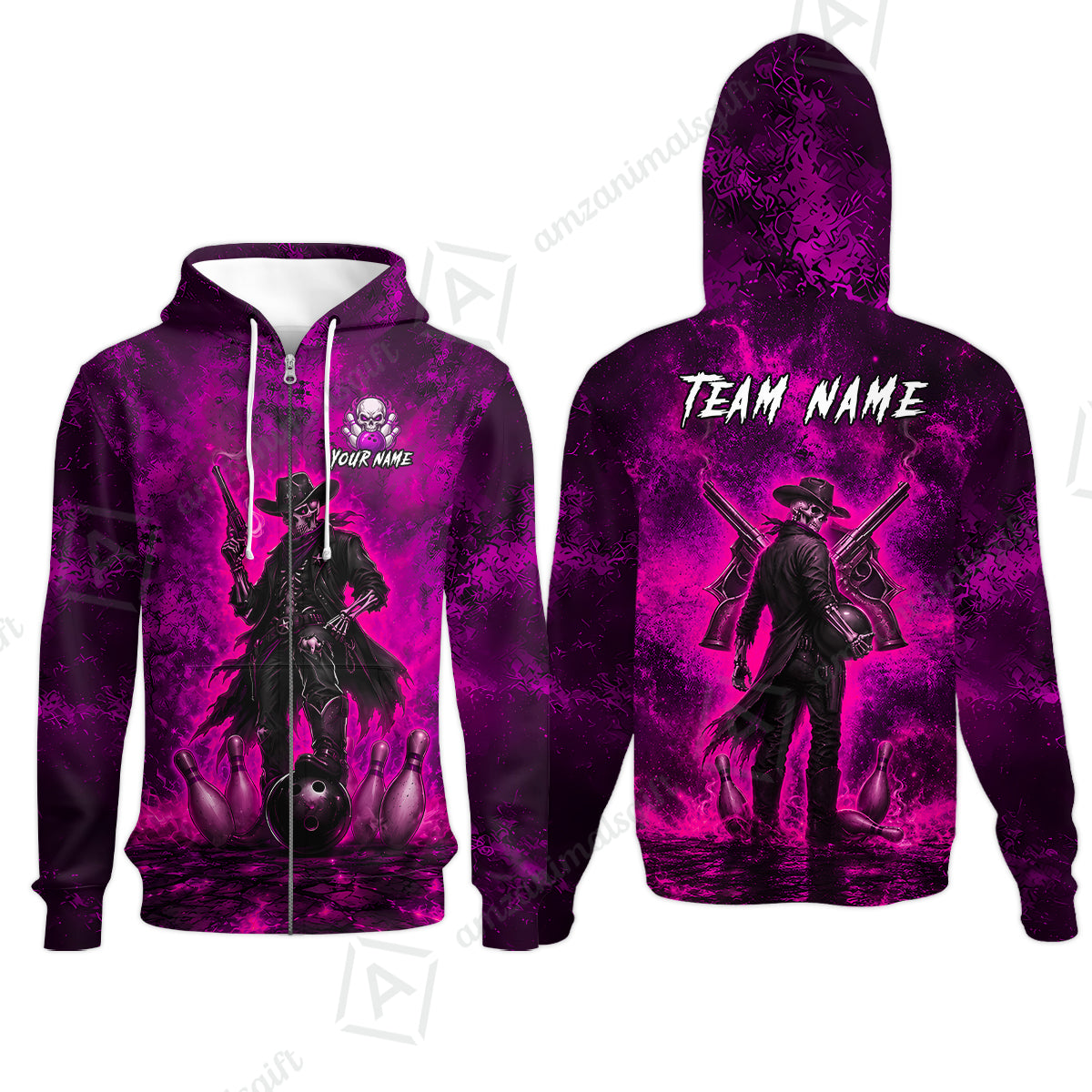 Zip Hoodie||Pink