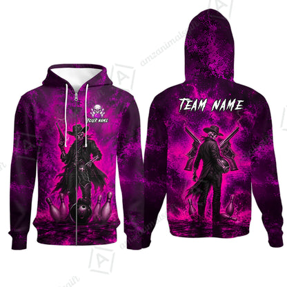 Zip Hoodie||Pink
