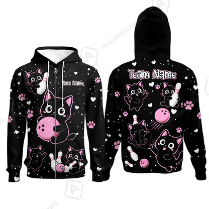 Zip Hoodie||Pink