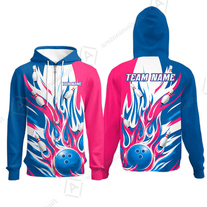 Zip Hoodie||Pink Cyan
