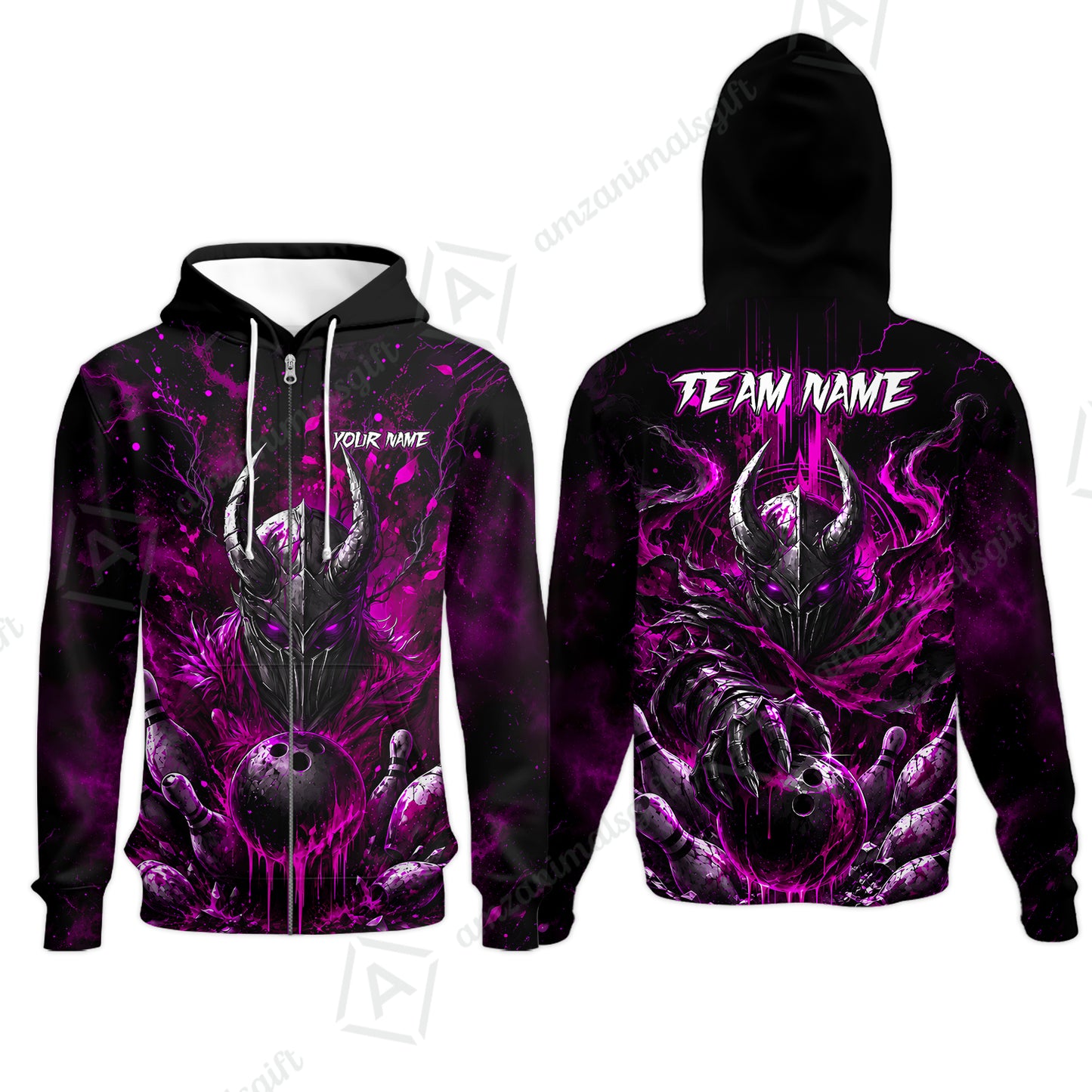 Zip Hoodie||Pink